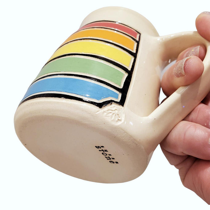 12oz Mug - Rainbow Stripes by Susan Stone Design
