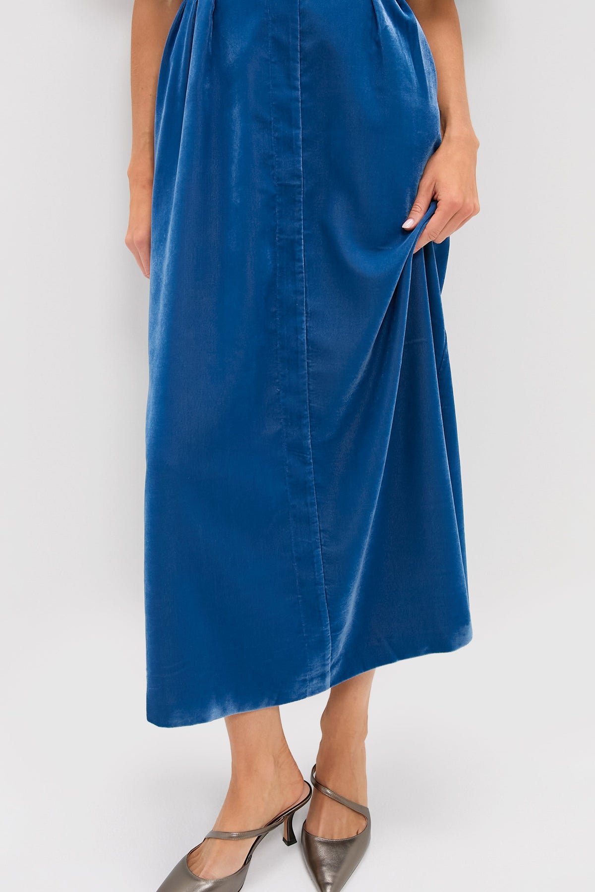 Blue Fog Velvet Lace Delaney Dress