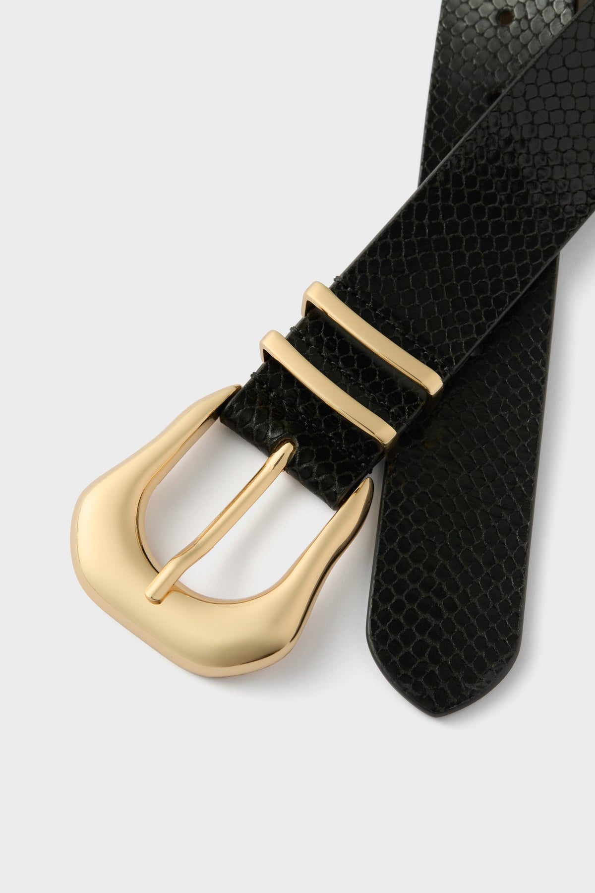 Black and Gold Koda Python Belt