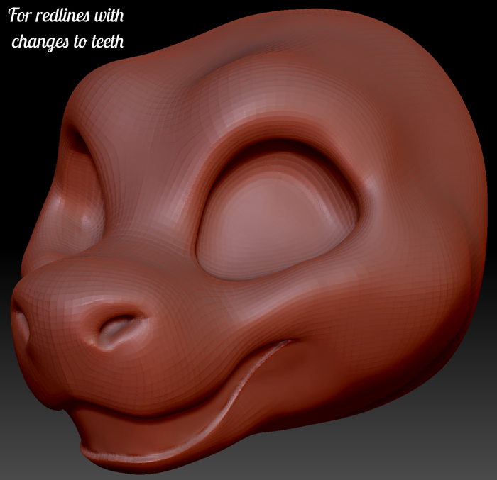 Gender Neutral Toony Round-nosed Dragon Head Base Variant 3