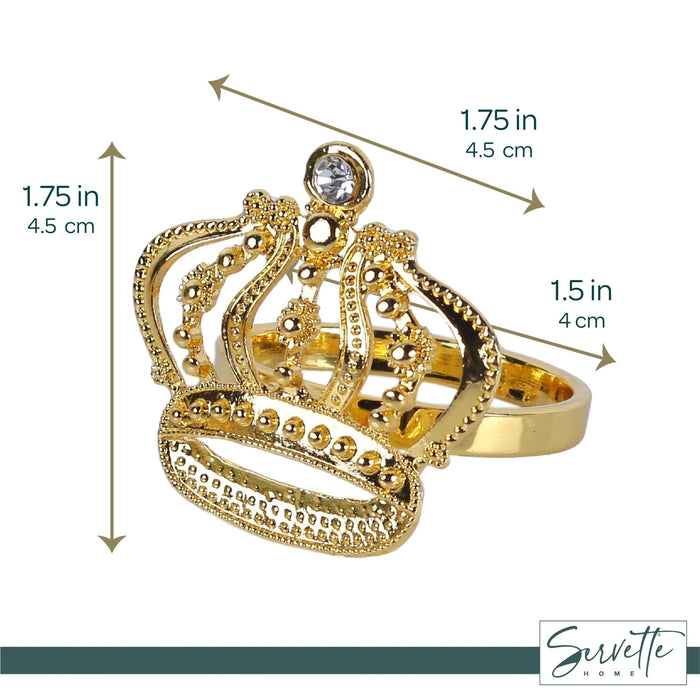 Gold Crown Napkin Rings with Diamond