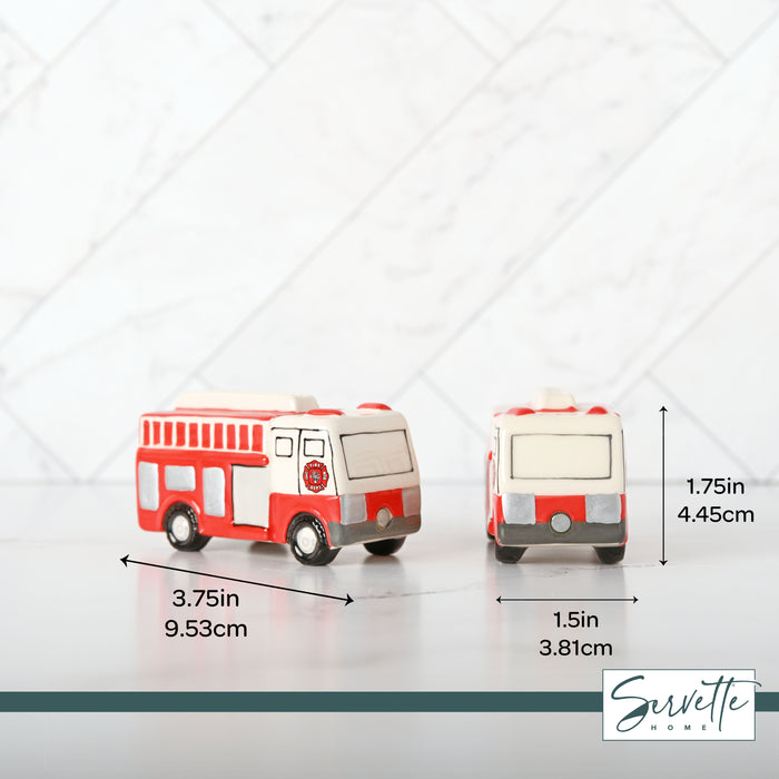 Magnetic Firetruck Salt and Pepper Shakers