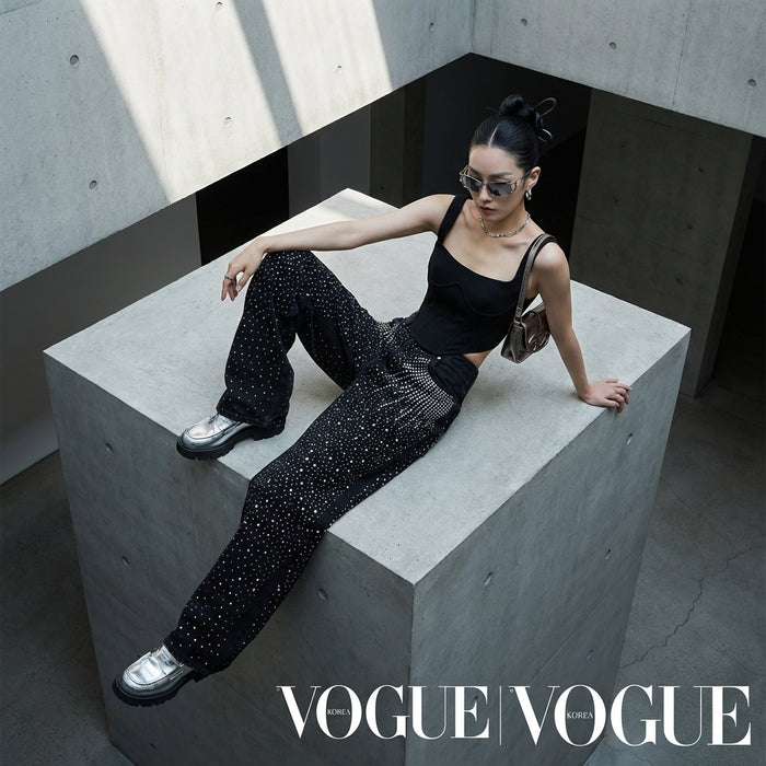 Jean ample décontracté noir en denim, coupe streetwear - Koreanxwear