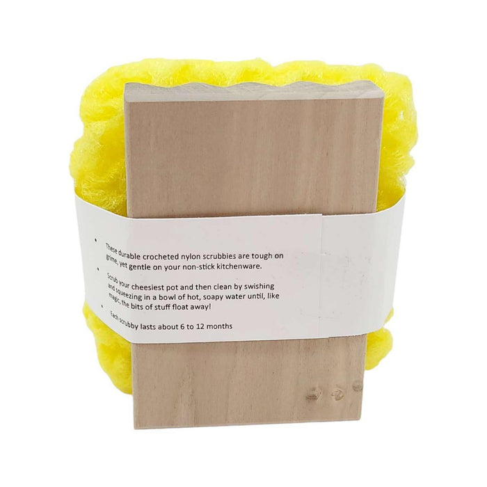 Scrubbies - Set of 2 with Wooden Dish (Yellow) by Dot and Army