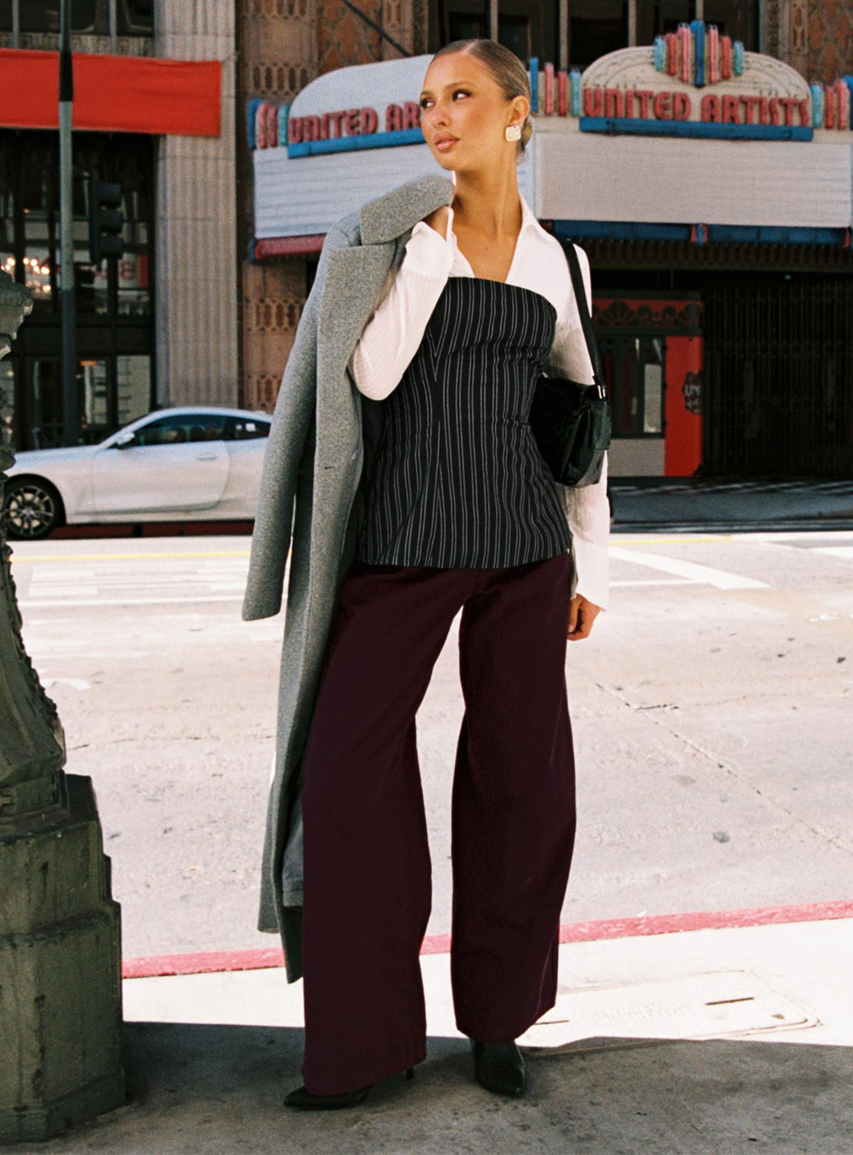 Big News Mid Rise Wide Leg Jeans Currant