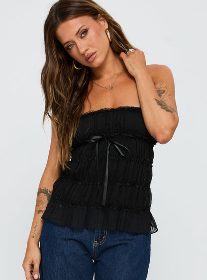 Avelina Strapless Top Black