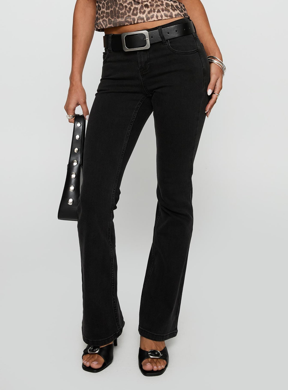 Bethany Low Rise Bootleg Jeans Washed Black