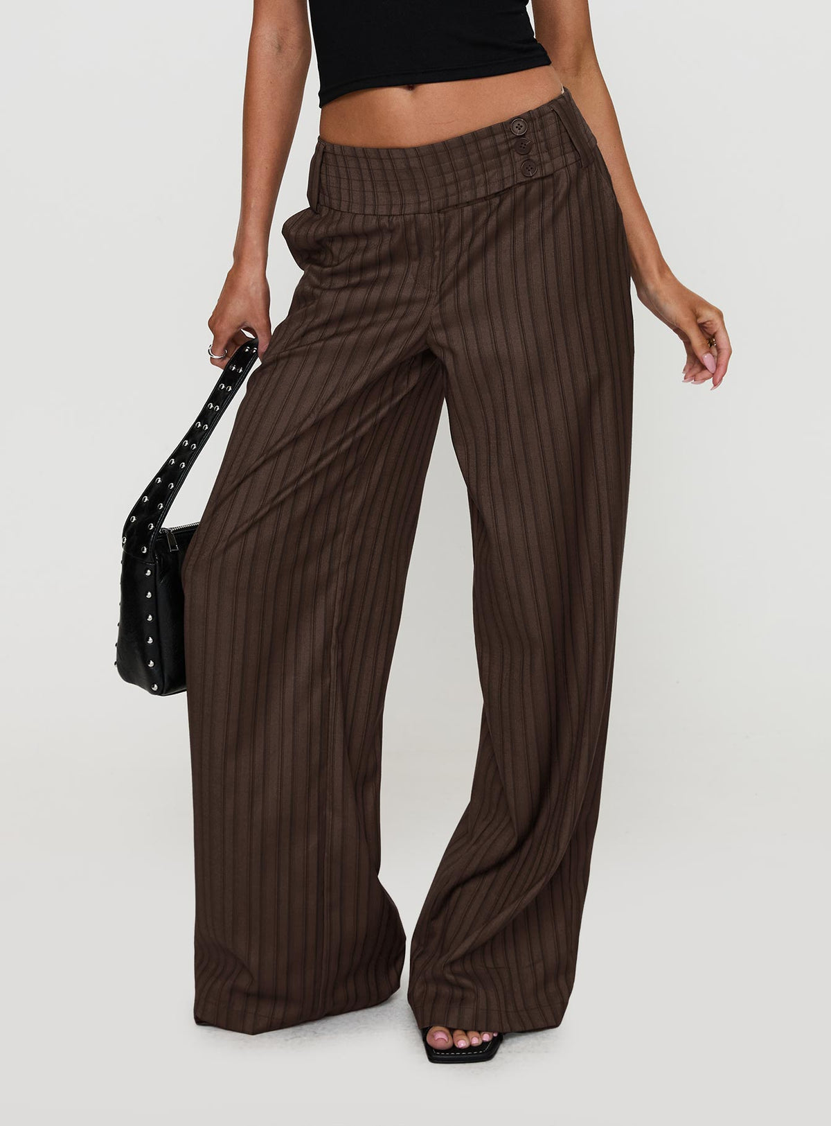 Cedars Low Rise Pant Brown Stripe