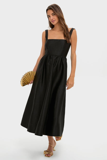 Black Dupioni Esme Dress