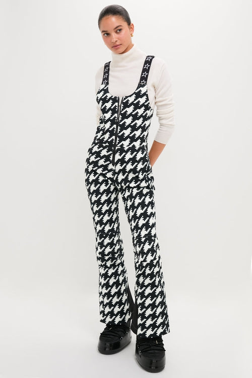 Black and White Houndstooth JG Bib Ski Pant