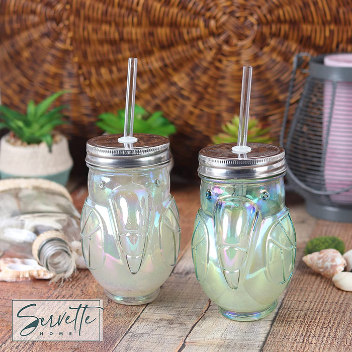 15.3 OZ Glass Sipper  - Toucan Green