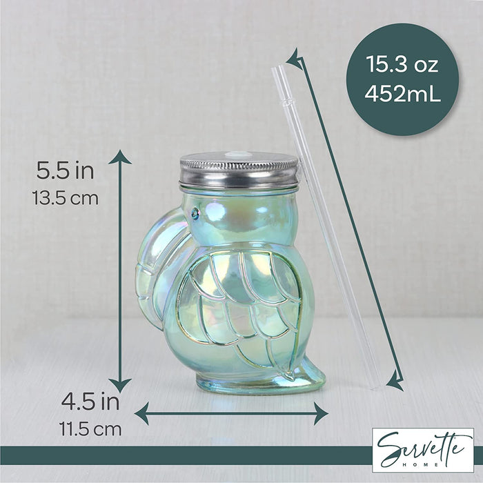 15.3 OZ Glass Sipper  - Toucan Green