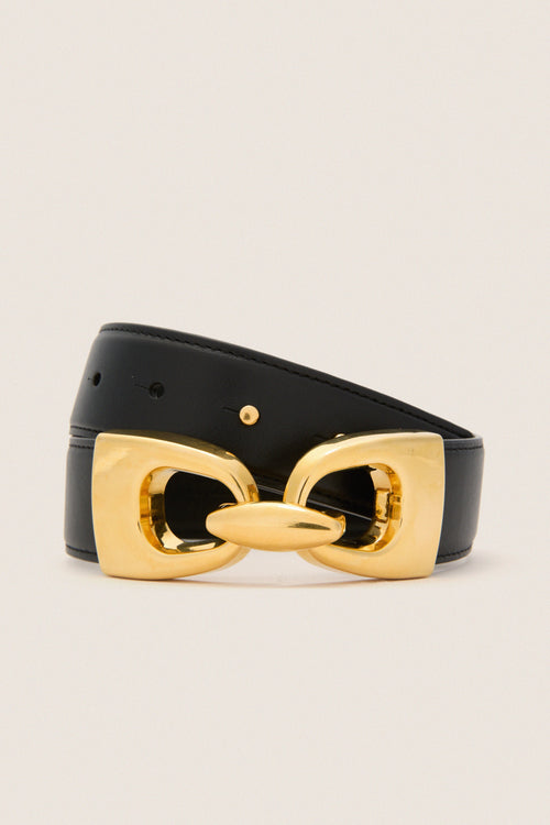 Black Horsebit Belt