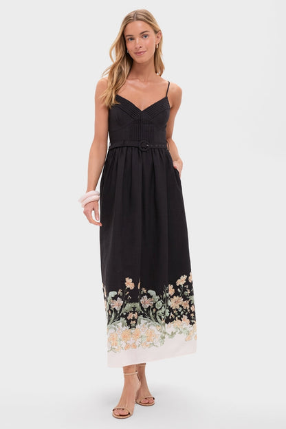 Black Ginger Olive Iris Midi Dress