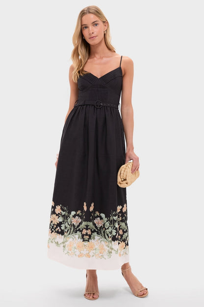 Black Ginger Olive Iris Midi Dress