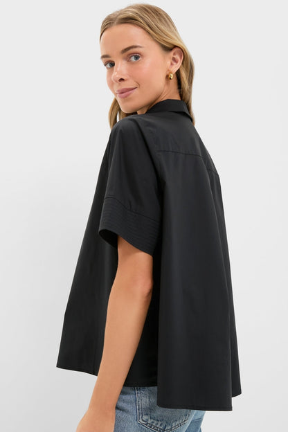 Black Cotton Adams Shirt