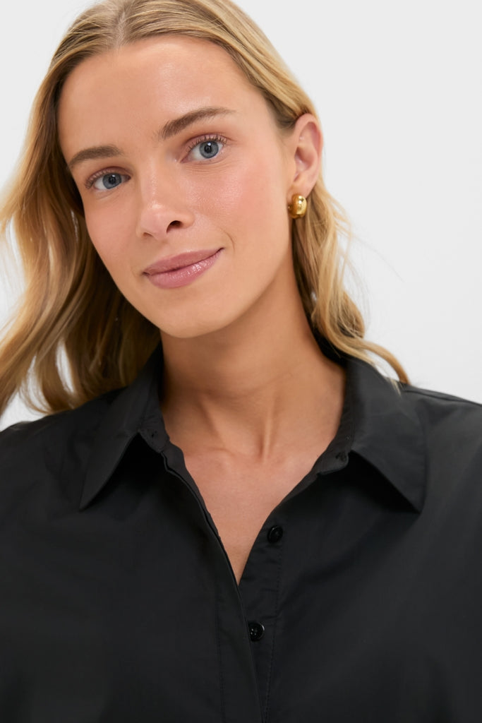 Black Cotton Adams Shirt