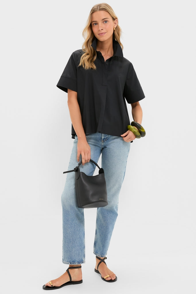 Black Cotton Adams Shirt