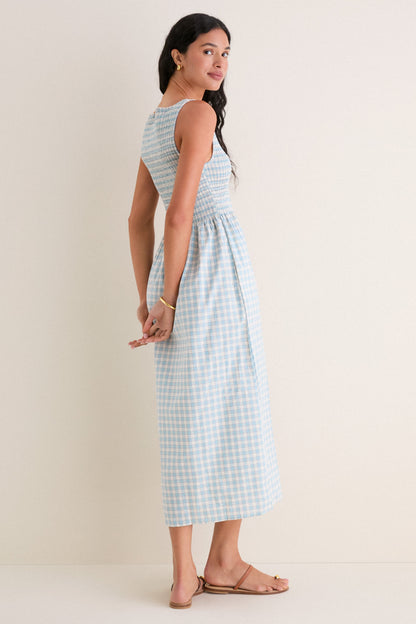 Blue and Red Gingham Cosima Nap Dress