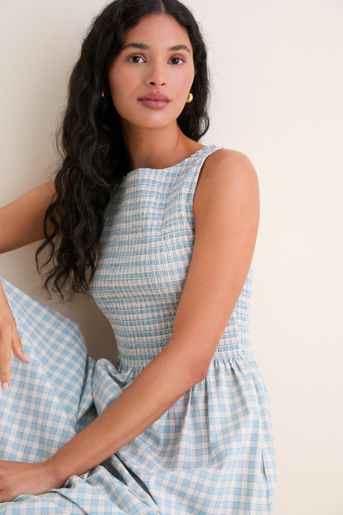 Blue and Red Gingham Cosima Nap Dress