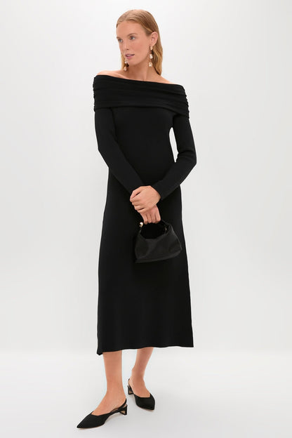 Black  Off-the-Shoulder Ursula Maxi Dress