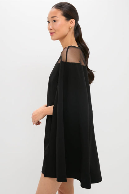 Black Estelle Cape Dress