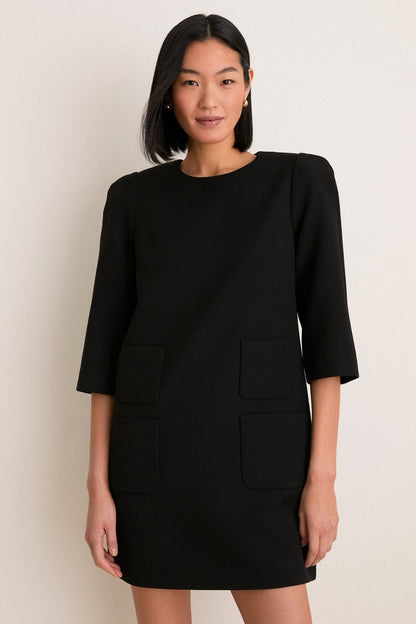 Black Crepe Delphine Mini Dress