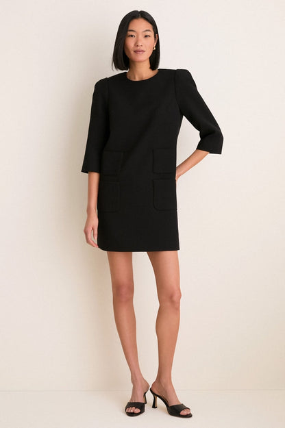 Black Crepe Delphine Mini Dress