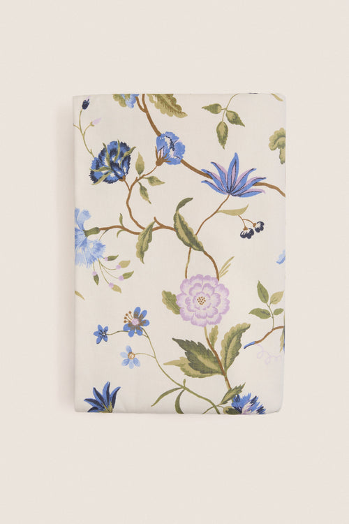 Blue and Lavender Blossom Tablecloth