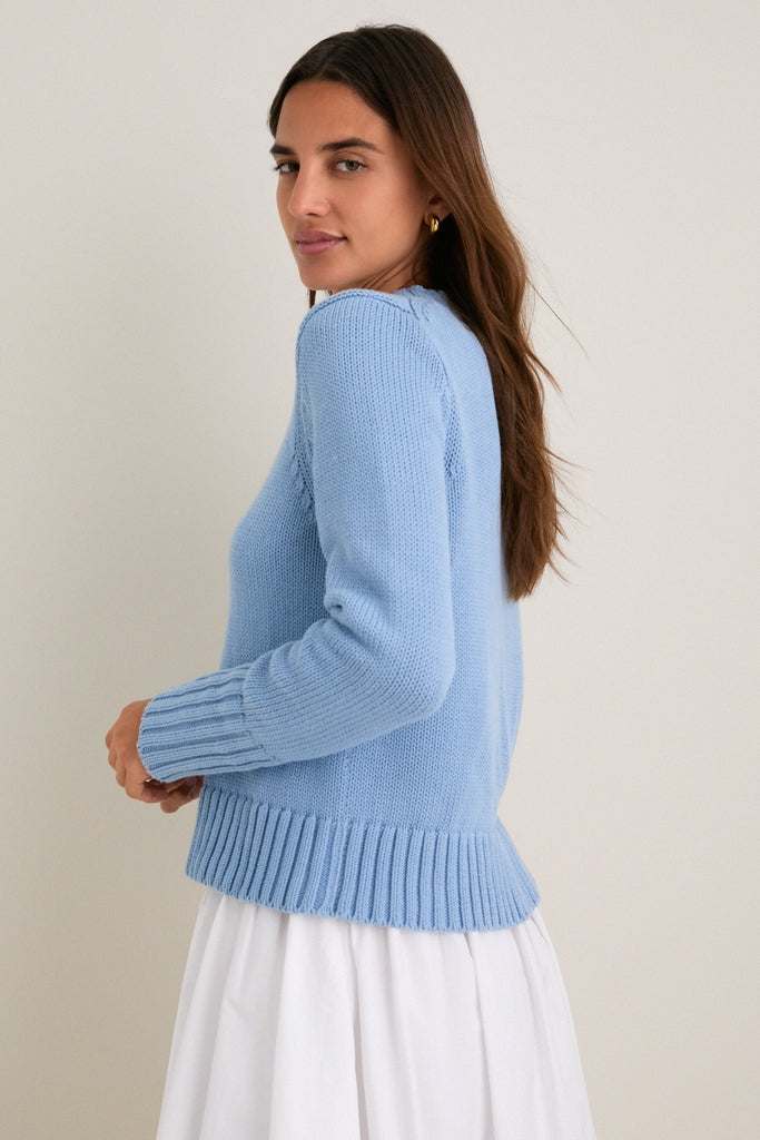Blue Fog Cotton William Crewneck