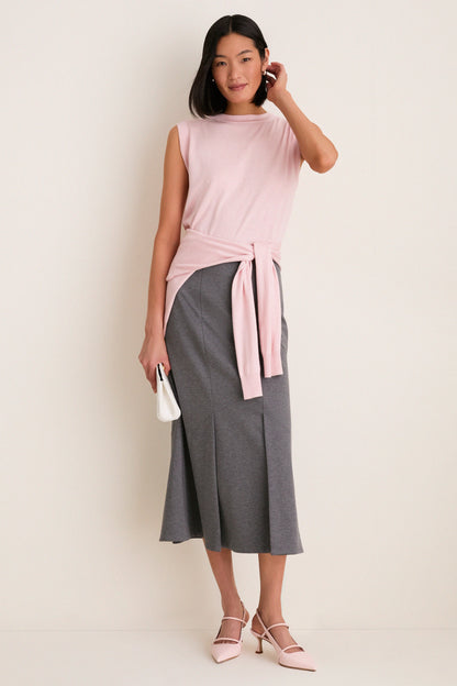 Blush Cashmere Silk Sleeveless Ava Shell