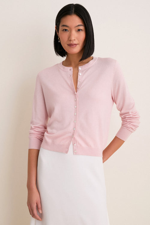 Blush Cashmere Silk Spencer Cardigan
