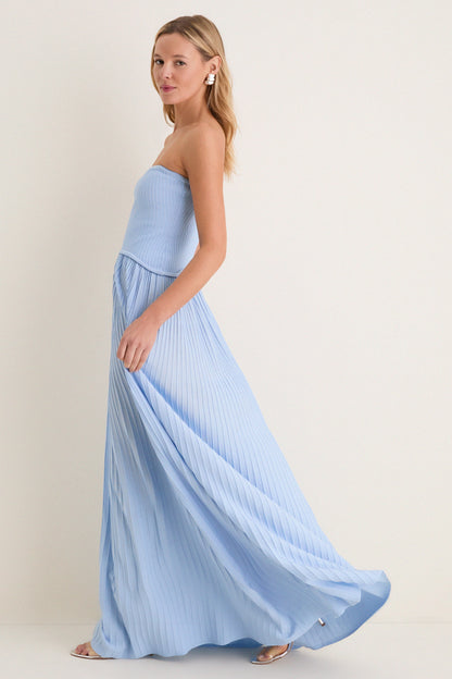 Blue Lagoon Strapless Soglio Maxi Dress