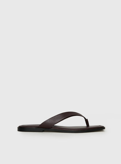 Alara Flat Thong Sandals Brown