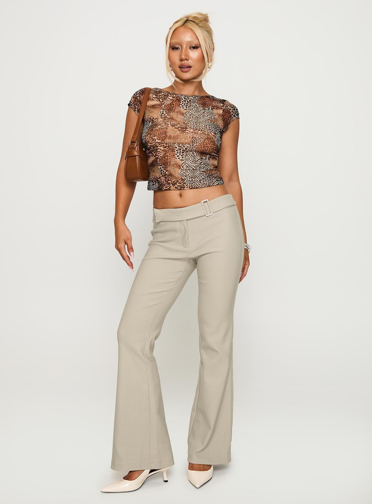 Angel Unknown Flare Pants Taupe