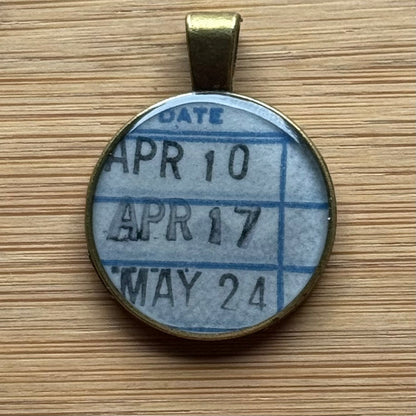 Book Lover Necklace -- Date April 10 April 17 May 24