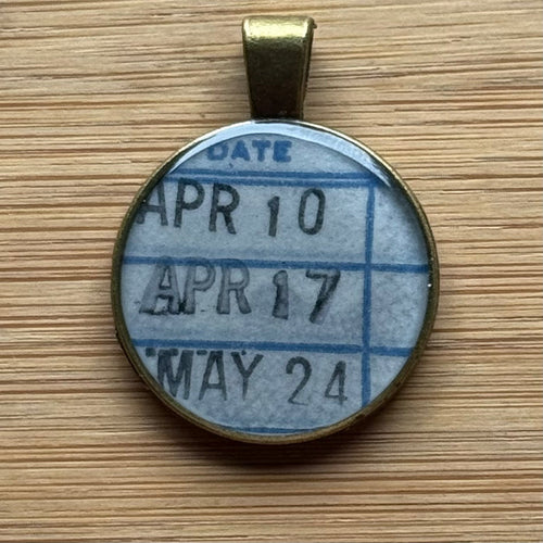 Book Lover Necklace -- Date April 10 April 17 May 24