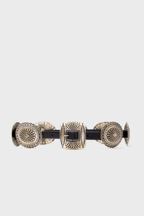 Black Distressed Leather Belt