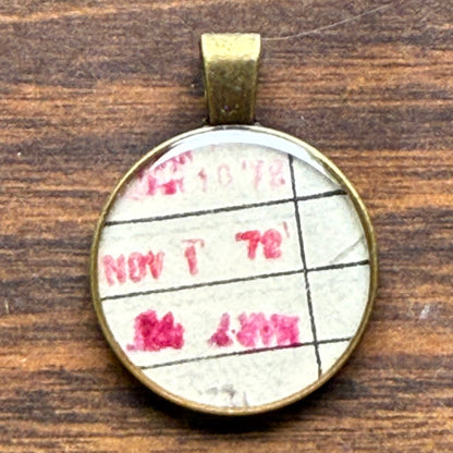 Book Lover Necklace -- November 1 in red