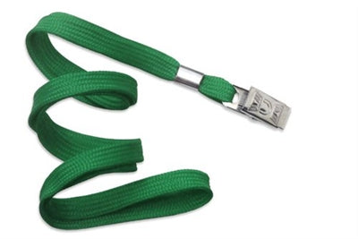 3/8" Flat Polyester Non-Breakaway Lanyard with Bulldog Clip, Qty = 100