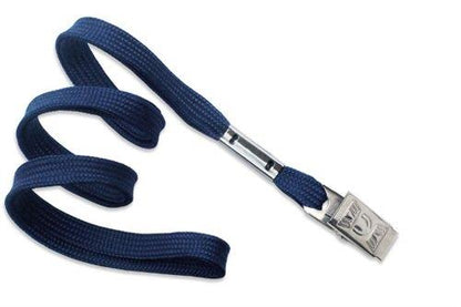3/8" Flat Polyester Non-Breakaway Lanyard with Bulldog Clip, Qty = 100