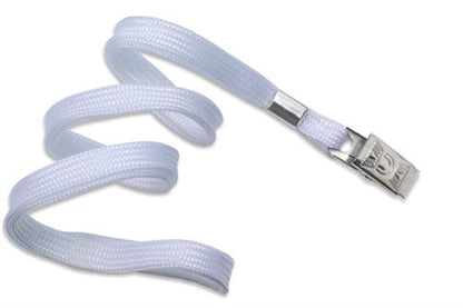3/8" Flat Polyester Non-Breakaway Lanyard with Bulldog Clip, Qty = 100