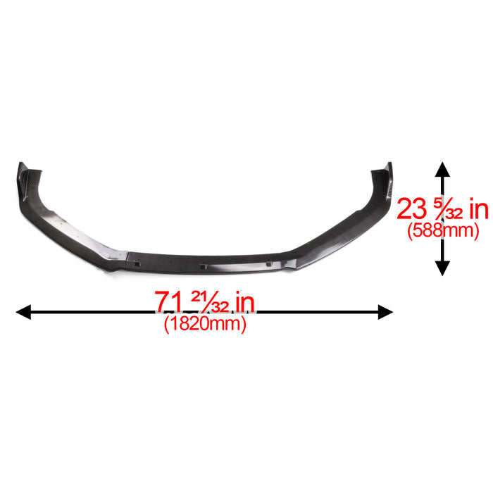3pcs Front Bumper Lip for Honda Accord 10TH GEN 2018-2019 Sedan Sport PC-89629 (Carbon Fiber Textured Black / Gloss Black / Matte Black)