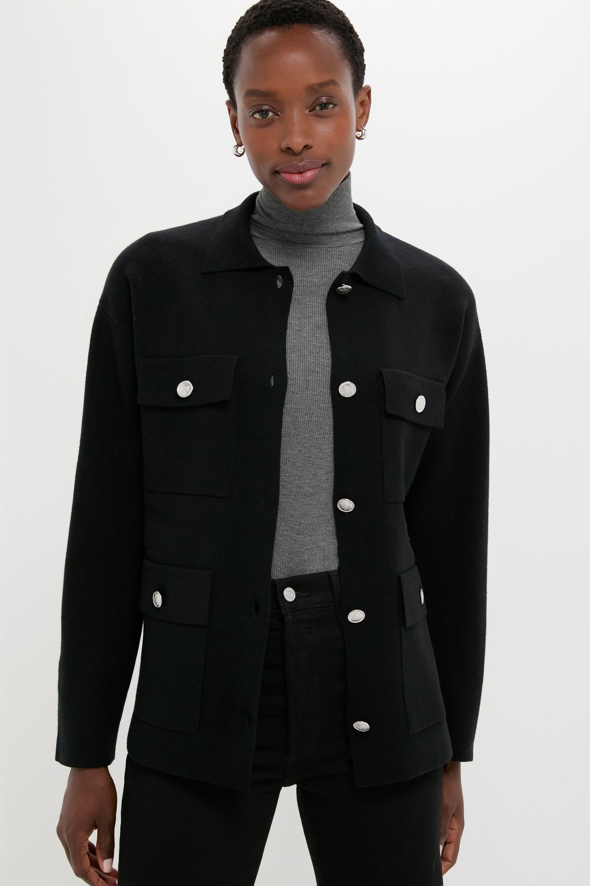 Black Cambridge Sweater Jacket