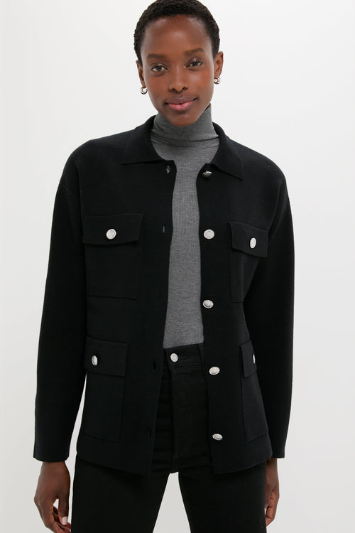 Black Cambridge Sweater Jacket