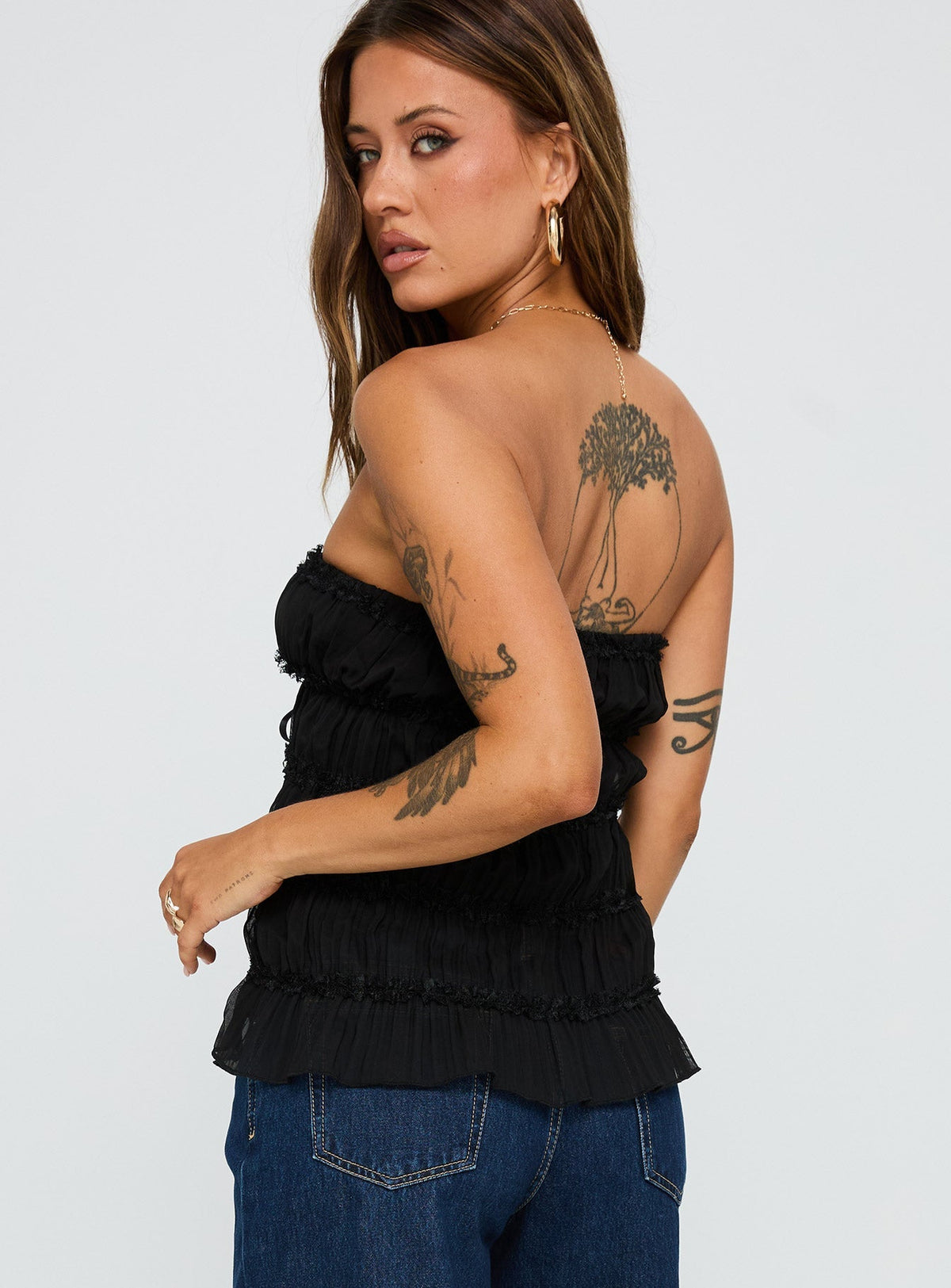 Avelina Strapless Top Black