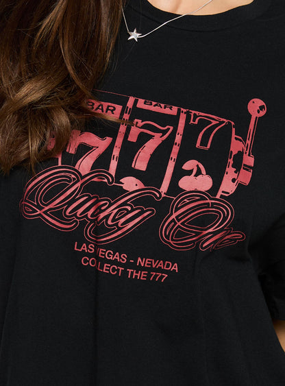 Big Winner Oversized Graphic Tee Black