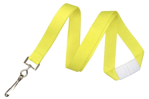 5/8" Neon Lanyard with Breakaway and NPS Swivel Hook, Qty = 100