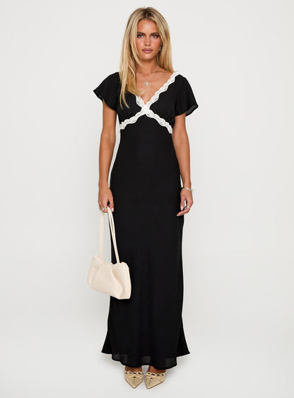 Barbarita Lace Maxi Dress Black