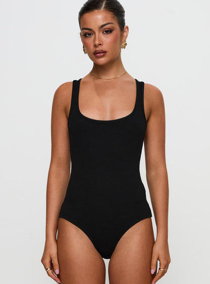 Baseline Rib Bodysuit Black
